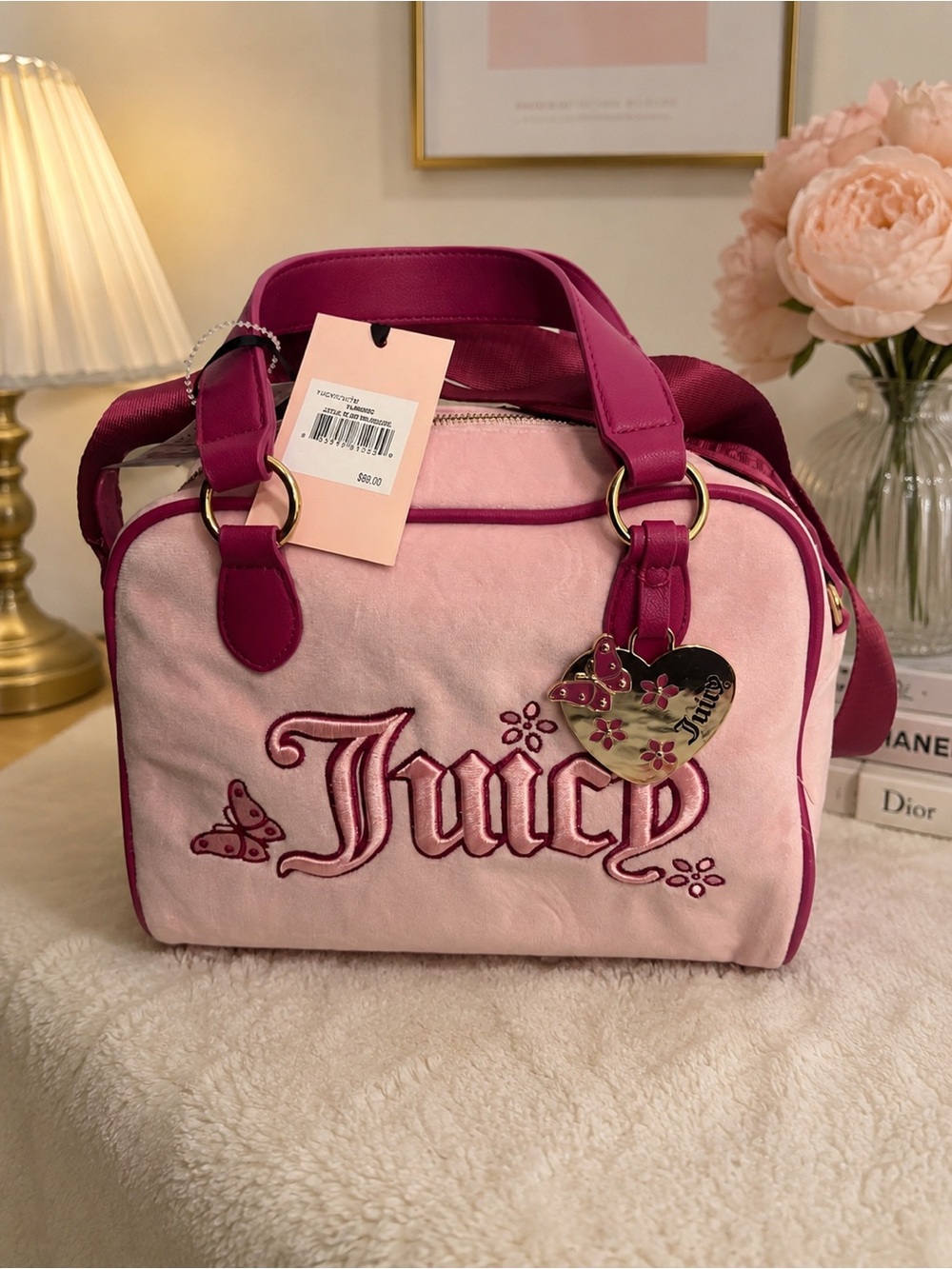 Juicy Couture Pink and Fuchsia Velvet Mini Bag